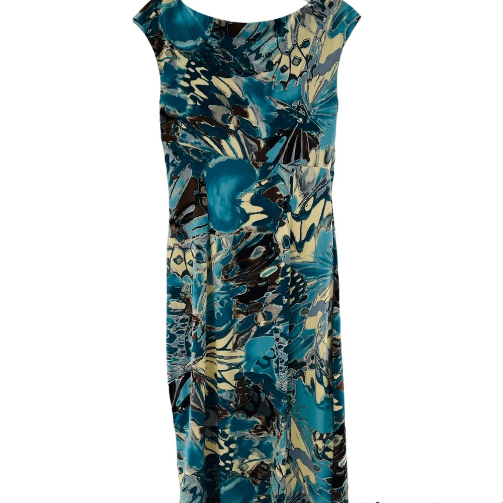 Dress Barn Sleeveless Faux Wrap Dress Size 8 - Picture 2 of 11